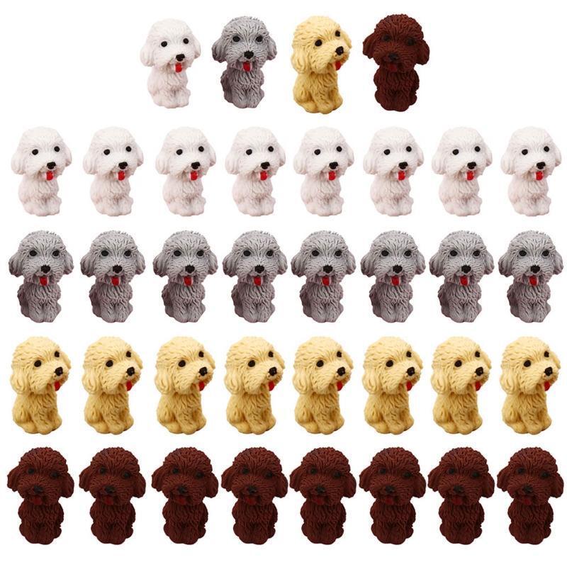 Small Little Puppy Erasers Random Color 36 Pack Gift for Children Student Kids