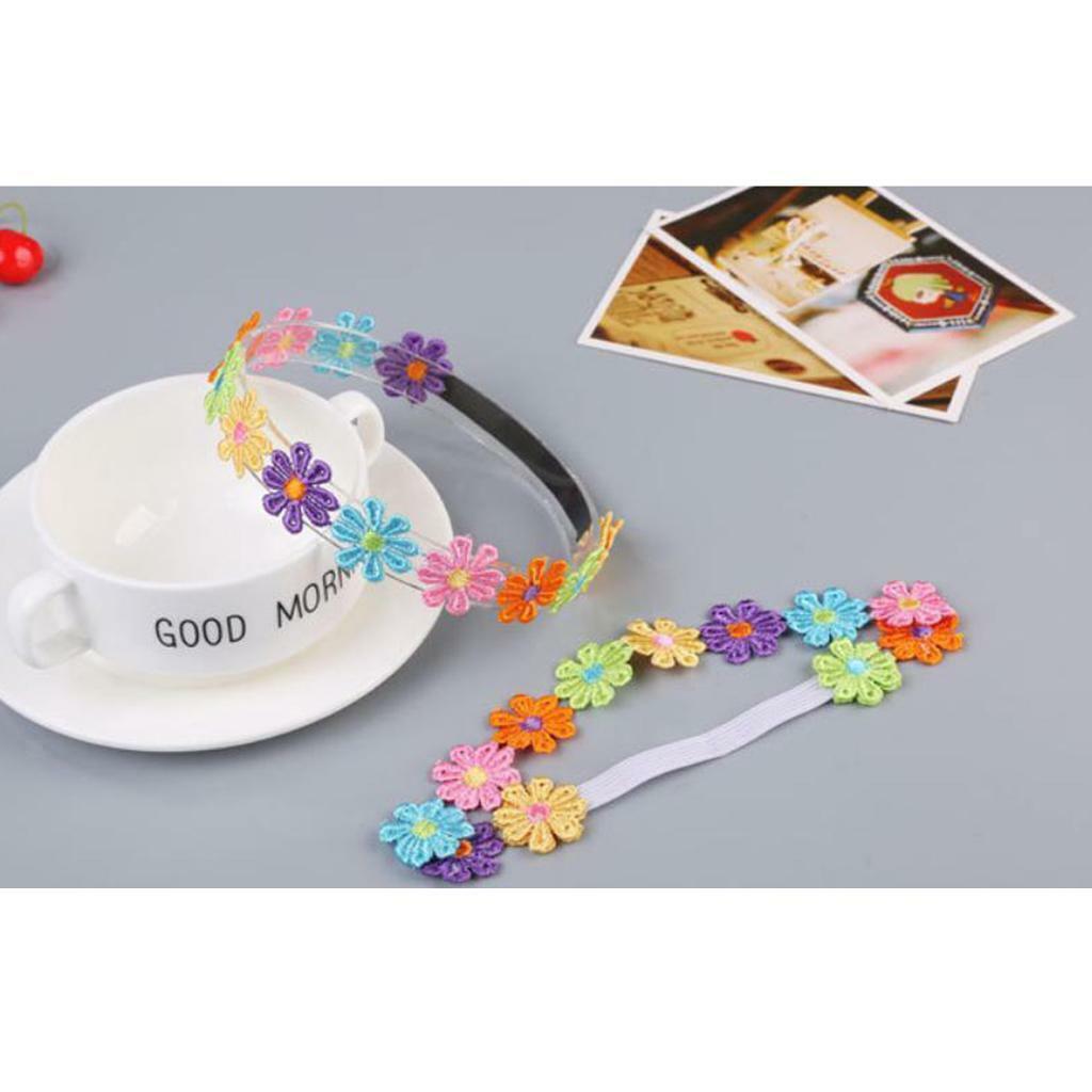 6Pcs Daisy  Lace Embroidered Patches Crafting Wedding  Clothing
