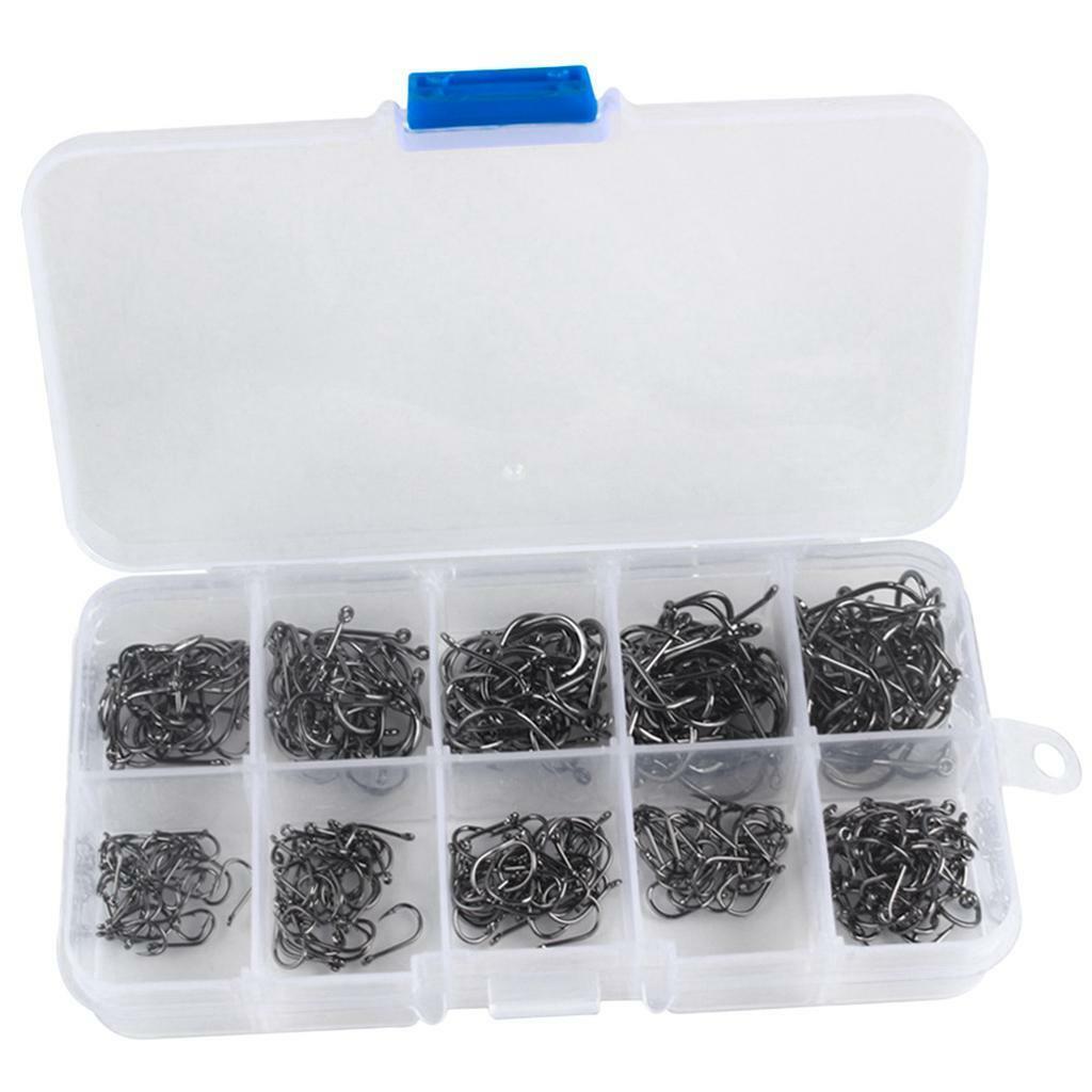 300pcs   Hooks Kit   Lure Tackles Barbed Hooks  three-12#
