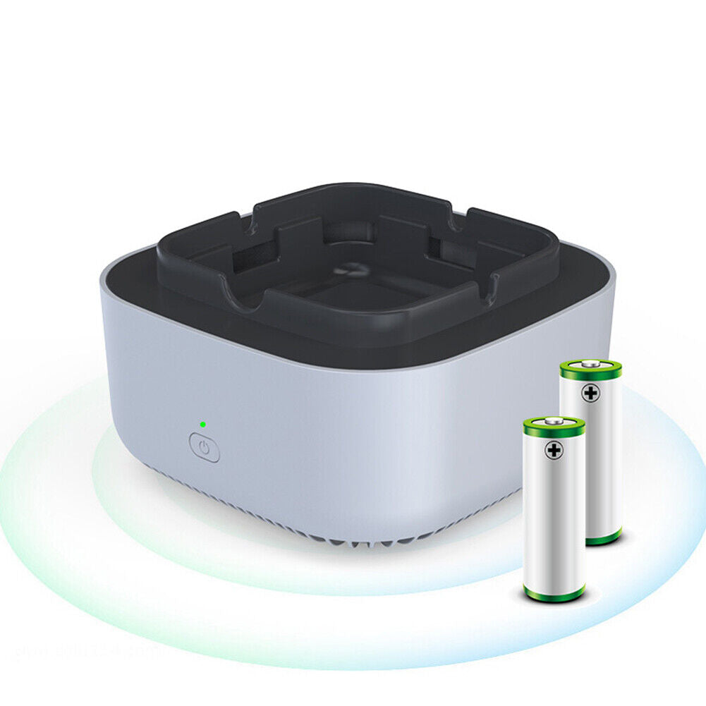 Smokeless Ashtray Air Purifier 360 Degree Surround Smoke Remover (Grey)