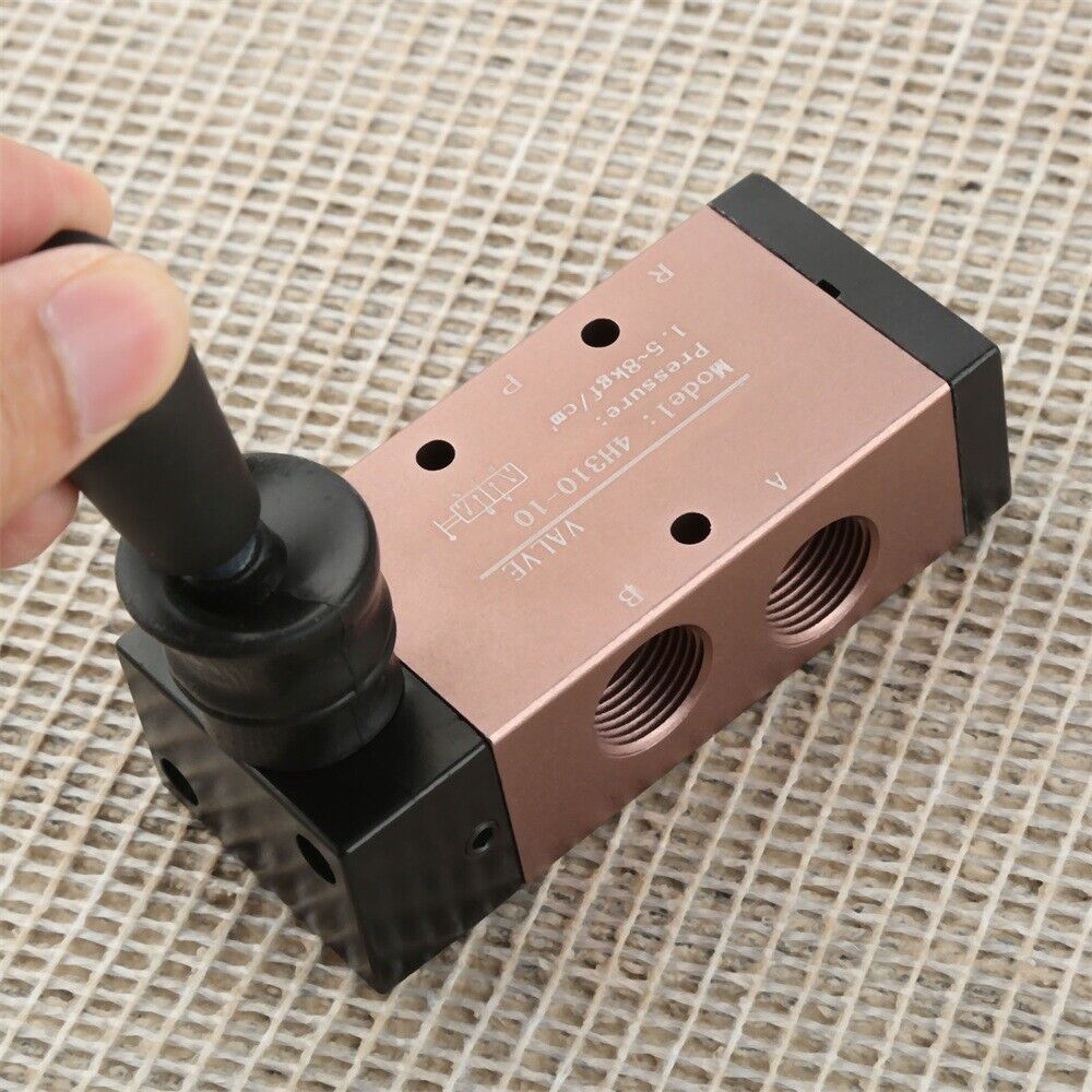 Black Mechanical Valve 4H310-10 Two Position 5 Way Outlet PT3/8" Port Hand Pull
