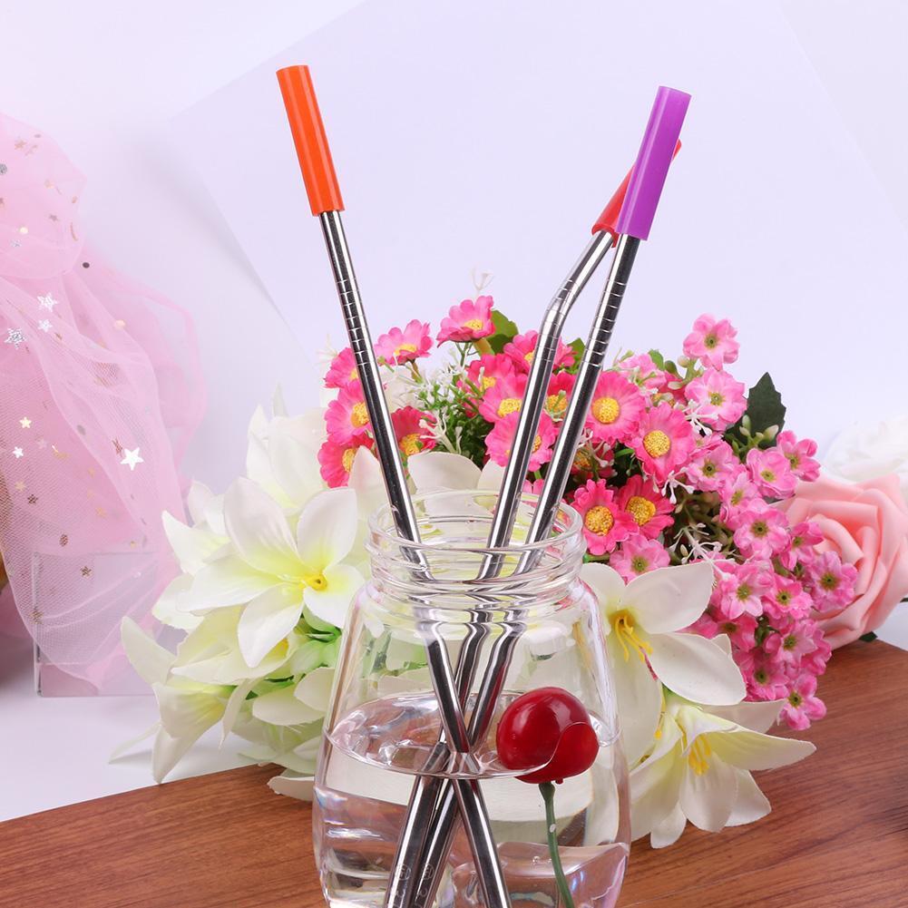 Reusable Stainless Steel Drinking Straw Set with Cleaner Brushes (M0250)