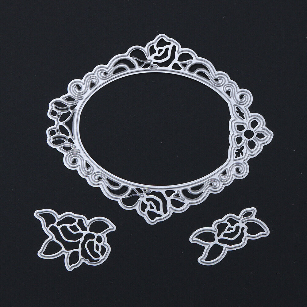 Mirror Film Rose DIY Puzzle Metal Scrapbook Embossing Cutting Die Stencils-