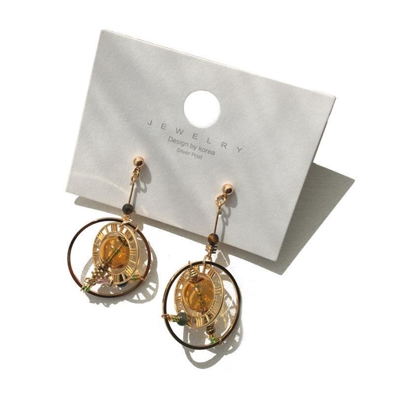 Fashionable Unique  Glass Ball Planet  Earrings Set for Girls Women Gift