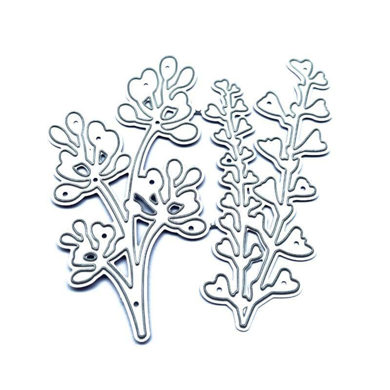 Flower Heart Leaves Plants Metal Cutting Dies DIY Card Making Embossing Stencil