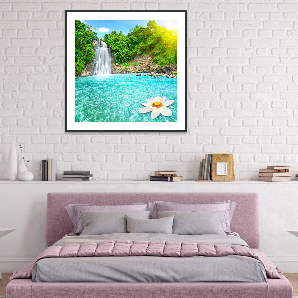 5D DIY Diamond Painting Waterfalls Full Drill Cross Stitch Scenery Picture