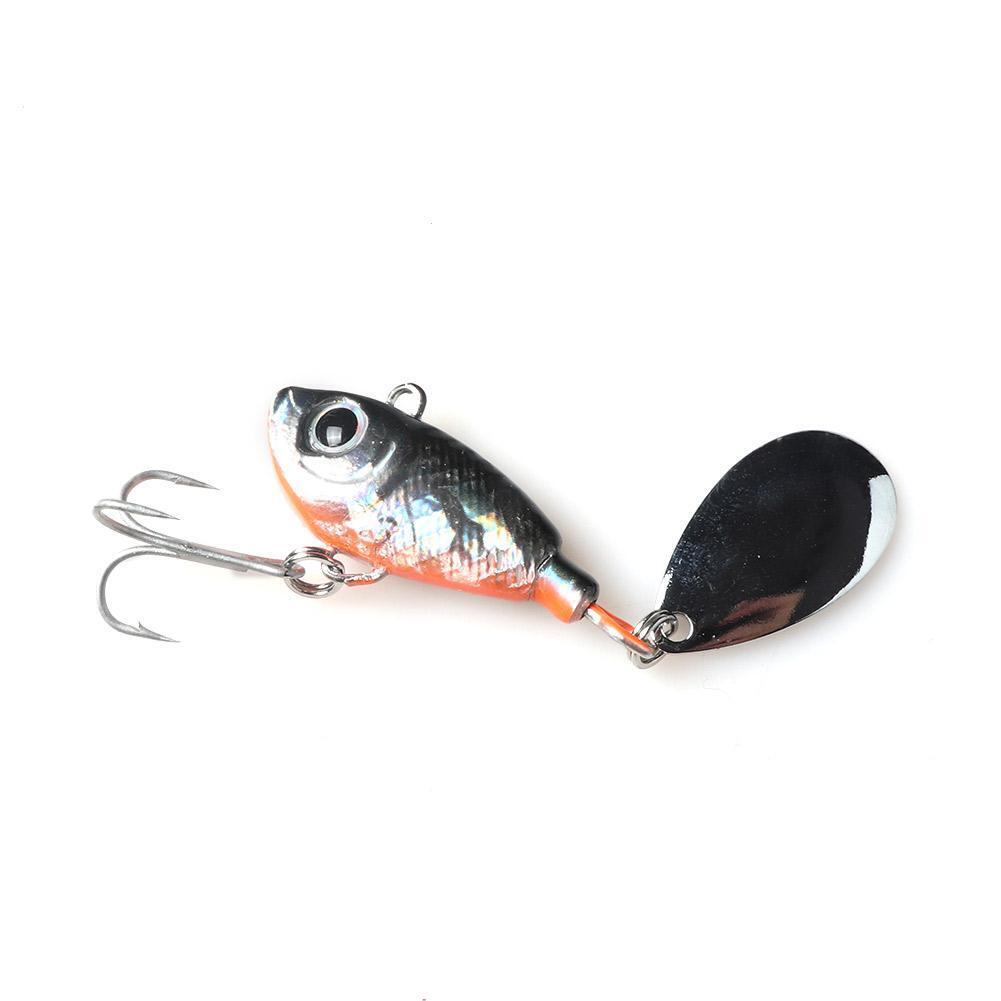 22g Plastic Long-cast Iron Plate Hard Lures with Rotating Sequins (Black)