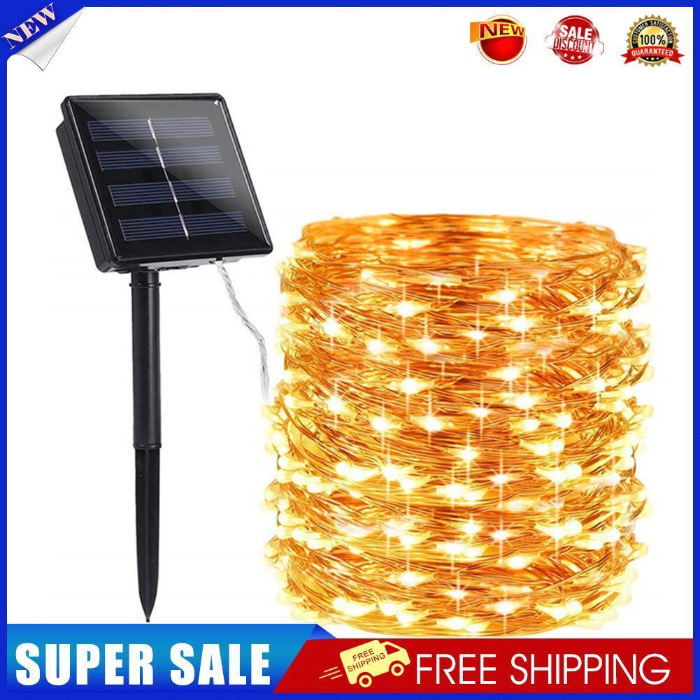 50 LED 5m Solar Copper Wire Lamp 8 Modes Decor String Light (Warm White)