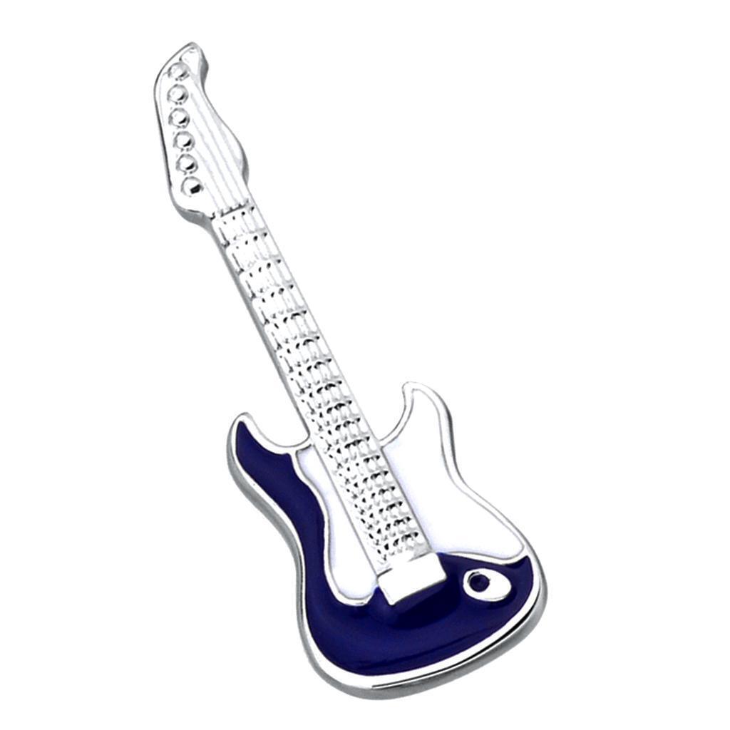 Chic Guitar Musical Instruments Enamel Guitar Brooch Pin Brass Corsage Badge