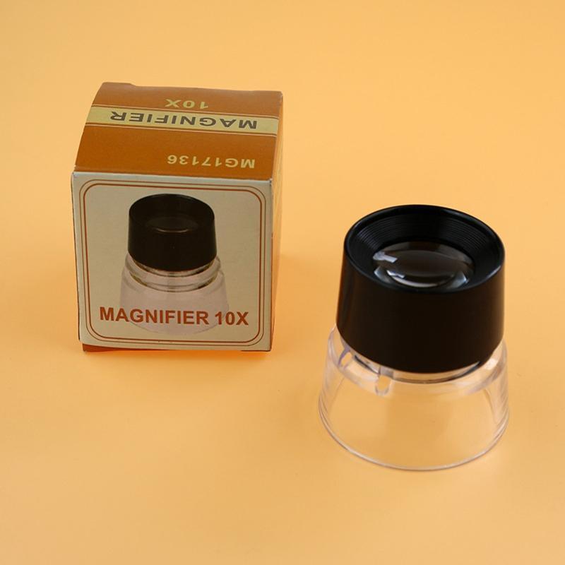 Portable 10X Stand Loupe Magnifier Desktop Magnifying Glass- Eye Loop Monocle-