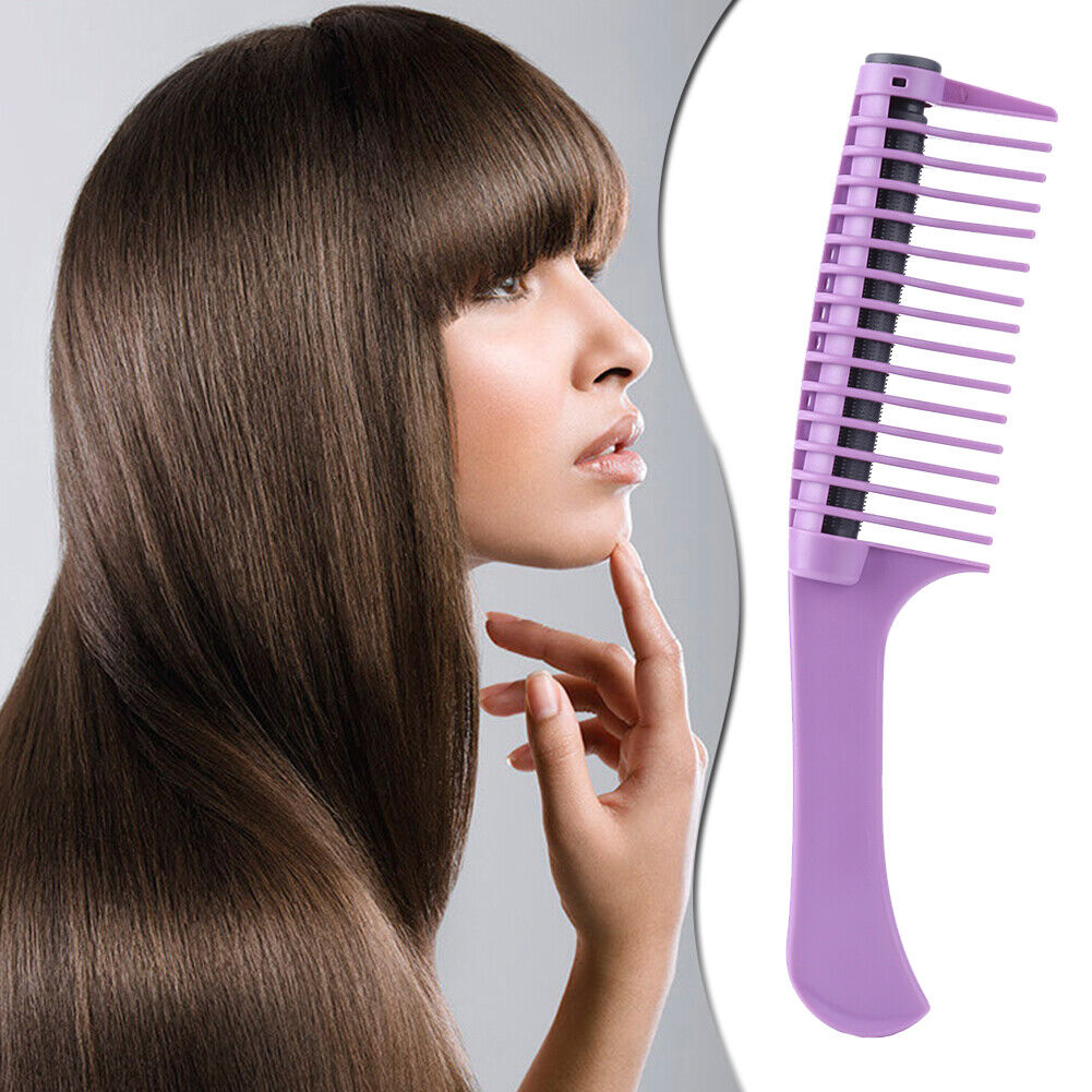 Anti Static Wide Tooth Hair Comb Reduce Hair Loss Curling Brush (Purple)