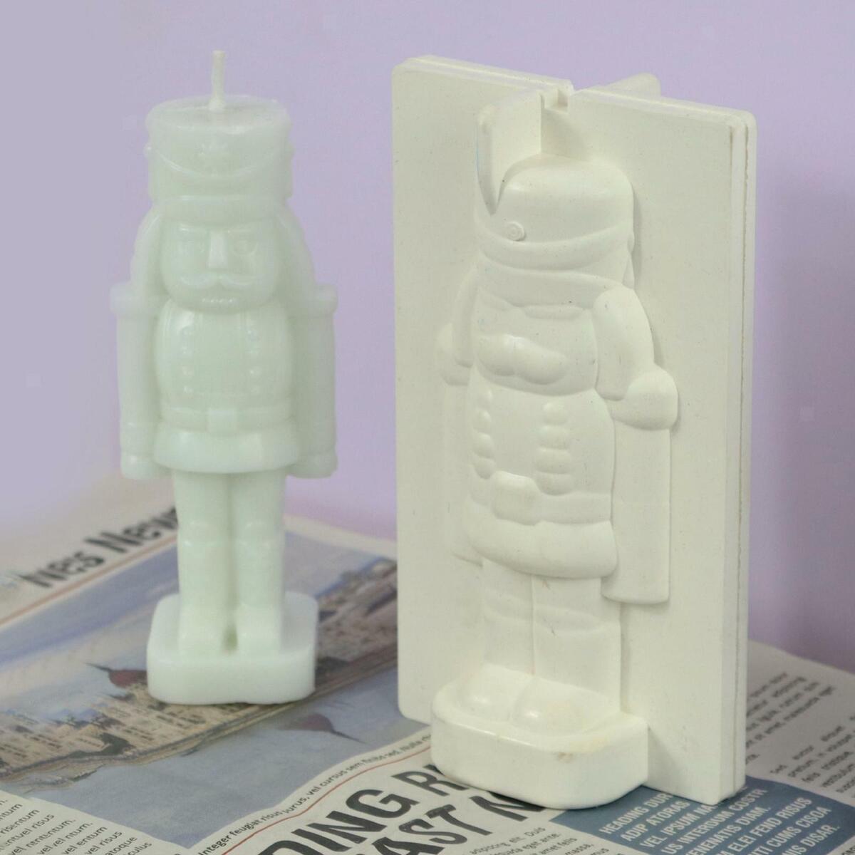 Nutcracker Walnut Soldier Candle Mould Bath  DIY Silicone   Ornaments