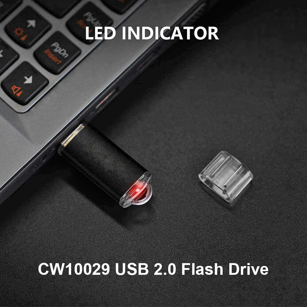 CW10029 High Speed USB 2.0 Flash Drive Clear Cap Thumb Drive (4GB Black)