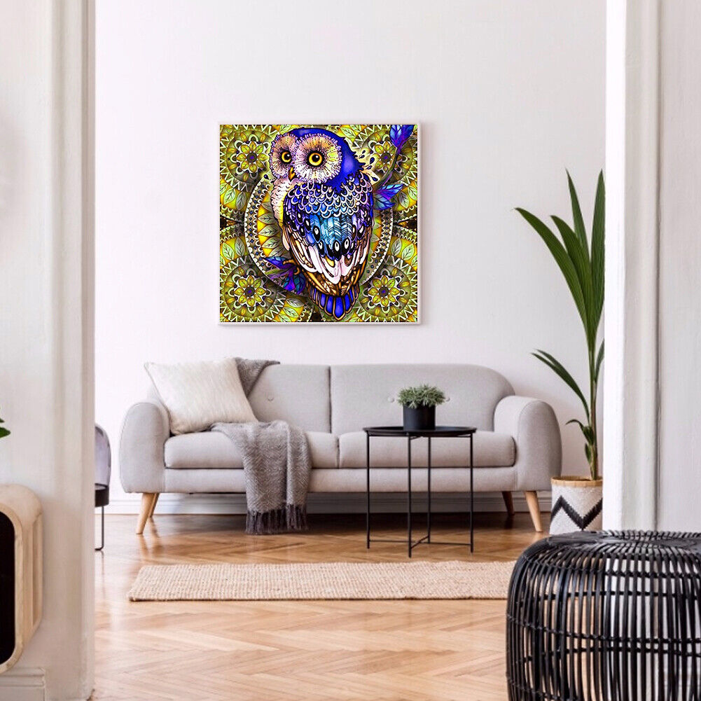 5D DIY Diamond Painting Owl Rhinestone Kit Full Square Wall Picture (F048)