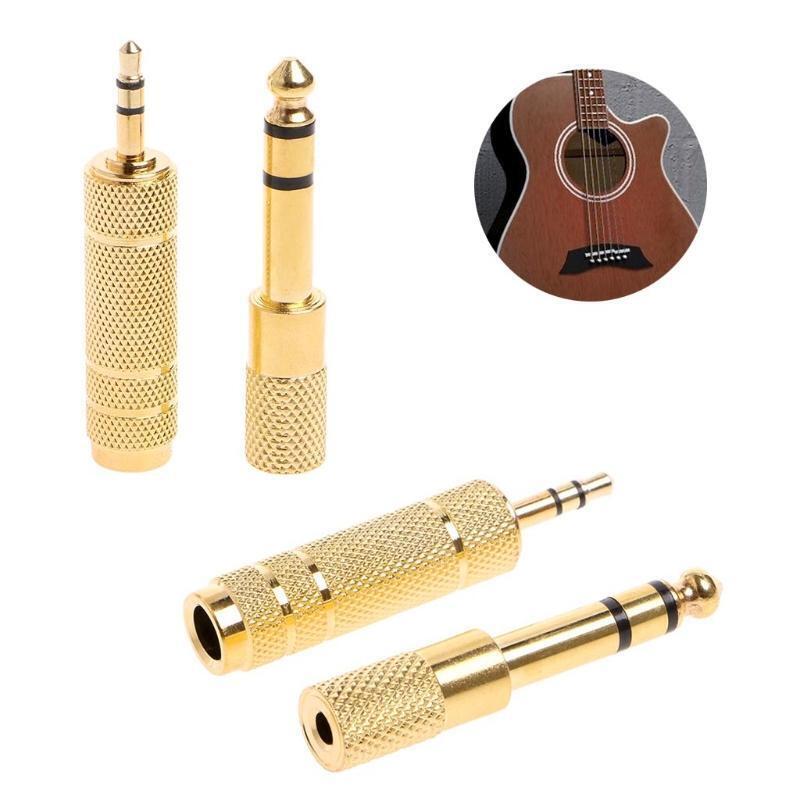 2Pcs 6.5mm 1/4 Female to 3.5mm 1/8 Male Stereo Audio Mic Plug Adapter Jack