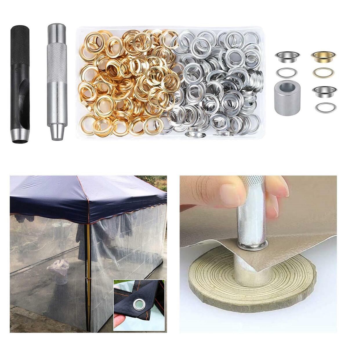Grommets Eyelets with Washer Leather Setting Tool Leather Crafting Tarp