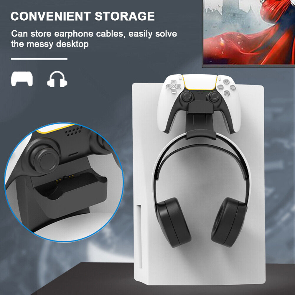For PS5 Game Controller Charging Dock Hanging Dual Charger Stand (Black)