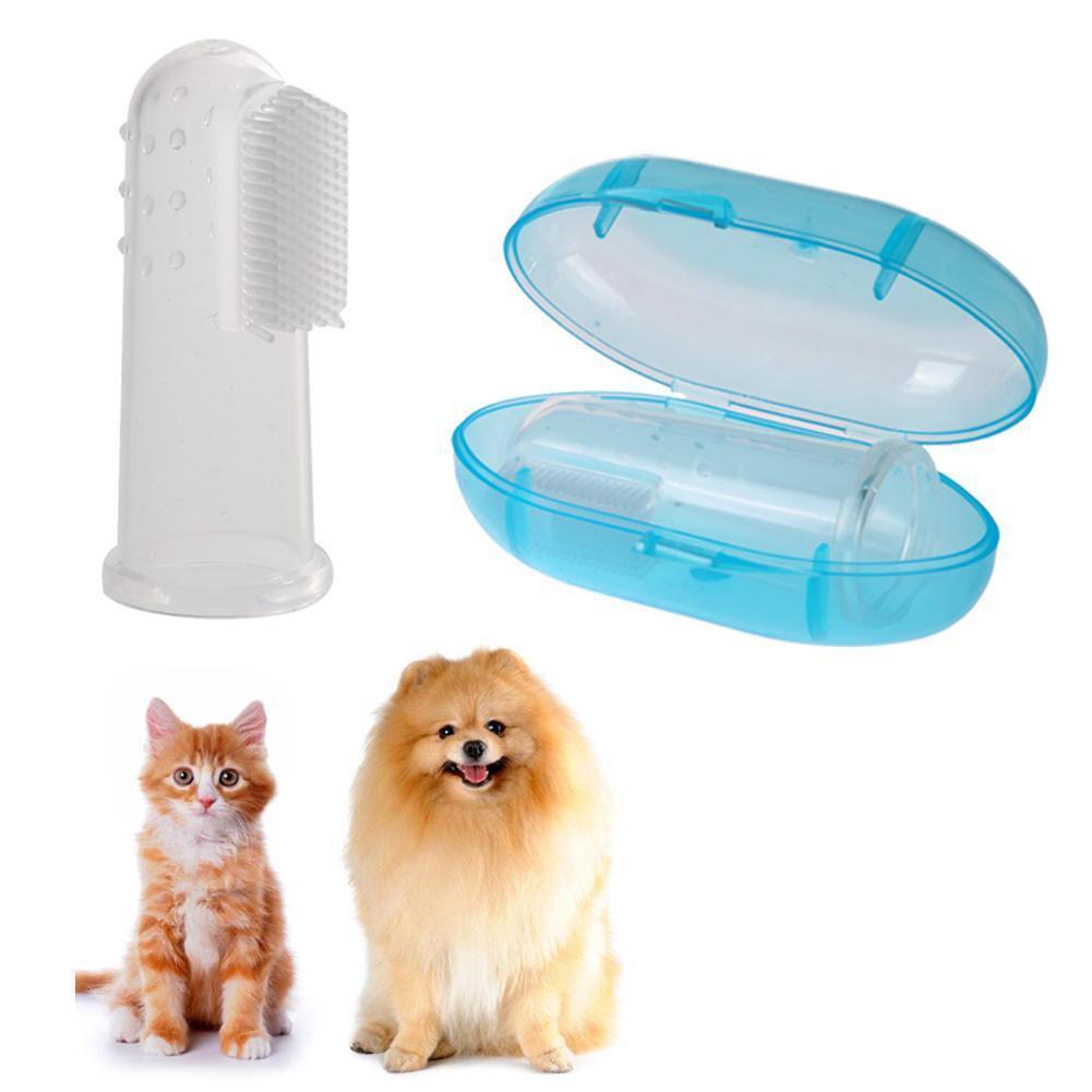 Pet Dog Cat Silicone Finger Toothbrush Oral Dental Cleaning Teeth Care(02)