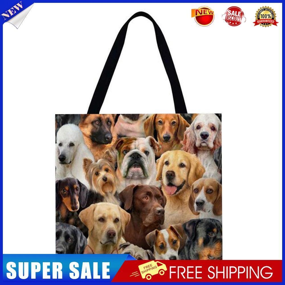 Dogs Printed Shoulder Shopping Bag Casual Large Tote Handbag (40*40cm)