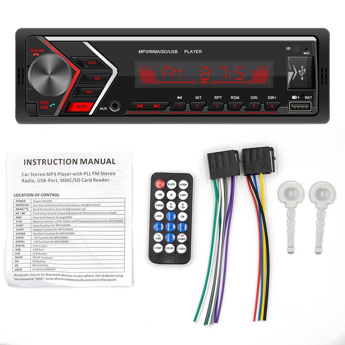 12V Audio Systems TDA7389 Chip MP3 Player Auxiliary Input FM Radio Receiver,