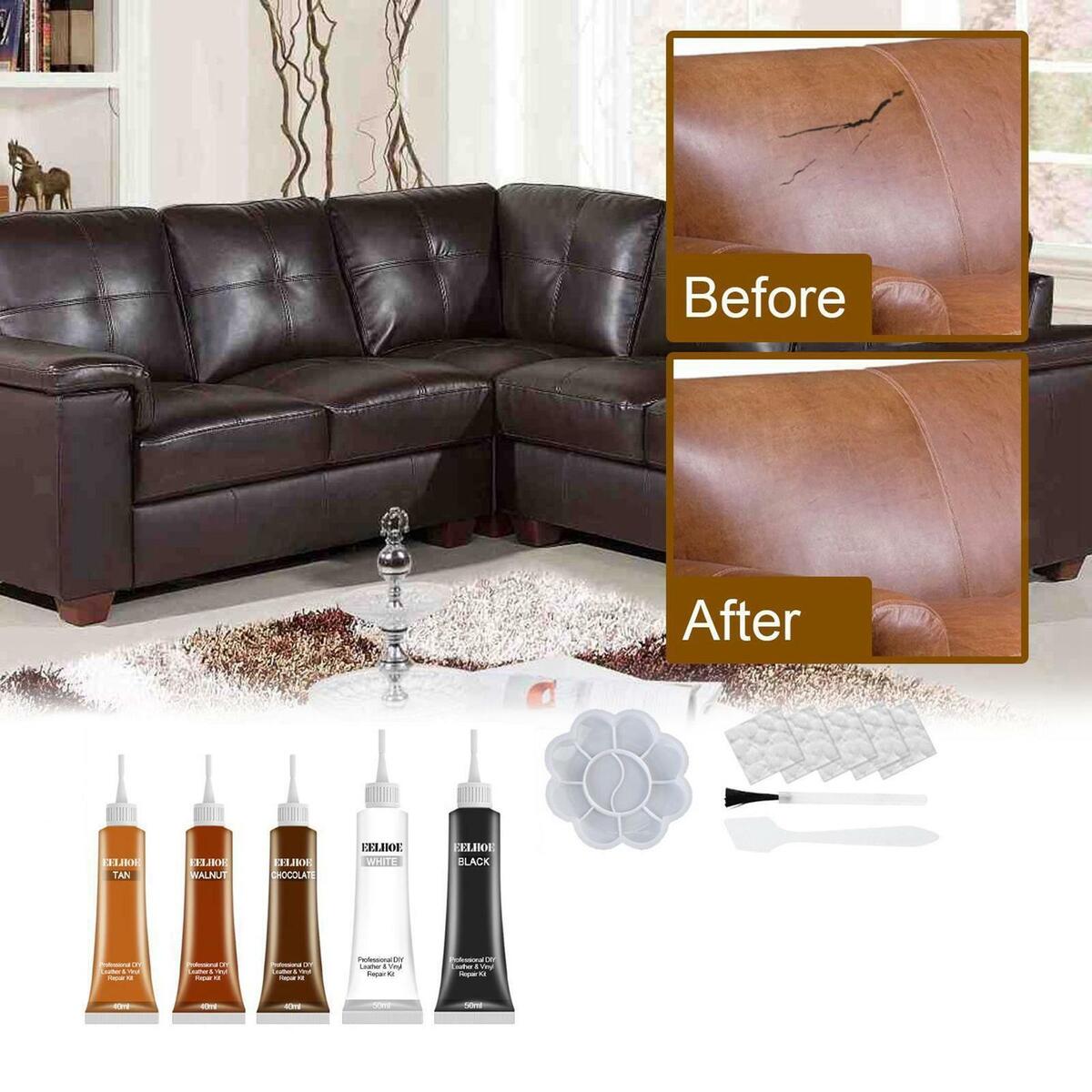 Leather Repairs Kit Complementary Color Repair  for Couch Auto Seat Coat