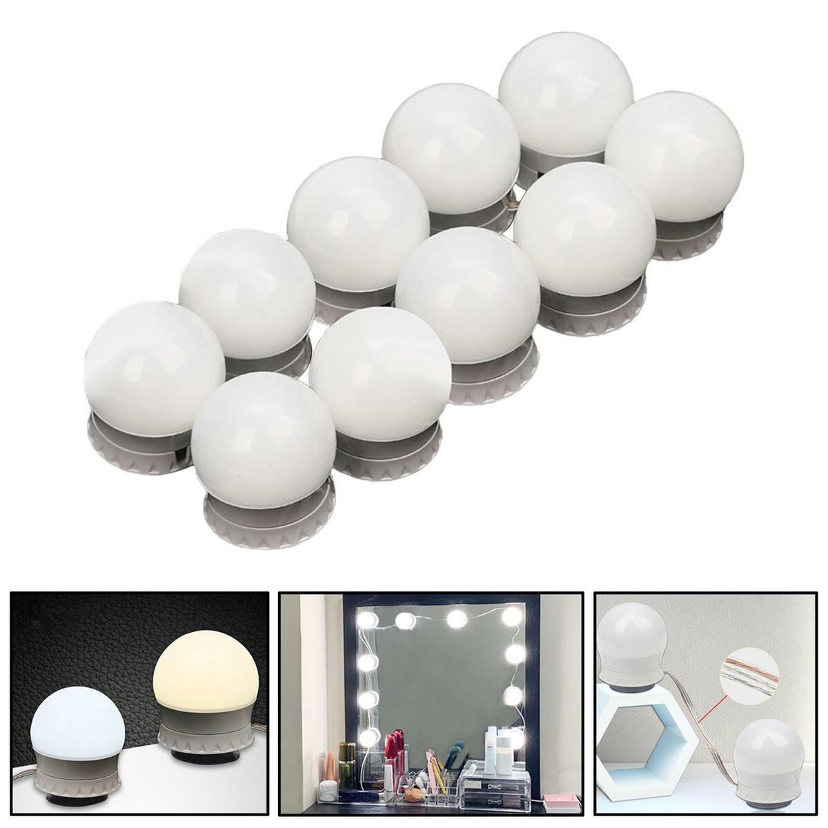 LED Vanity Mirror Lights with Suction Cups Wall Lamp for Makeup Dressing Table