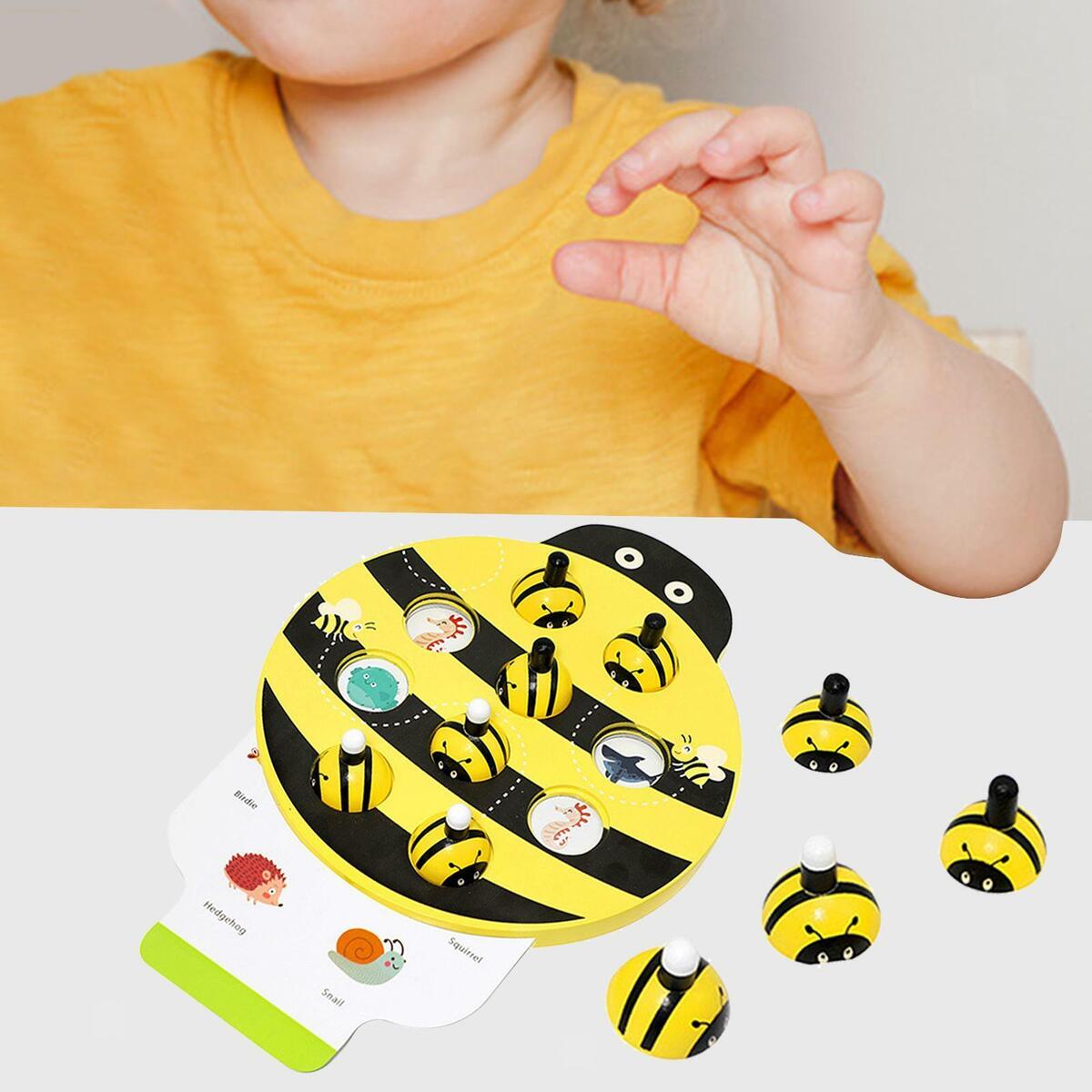 Toddlers Wooden Memory Matching Game Stimulates Cognitive Skills Chess Board