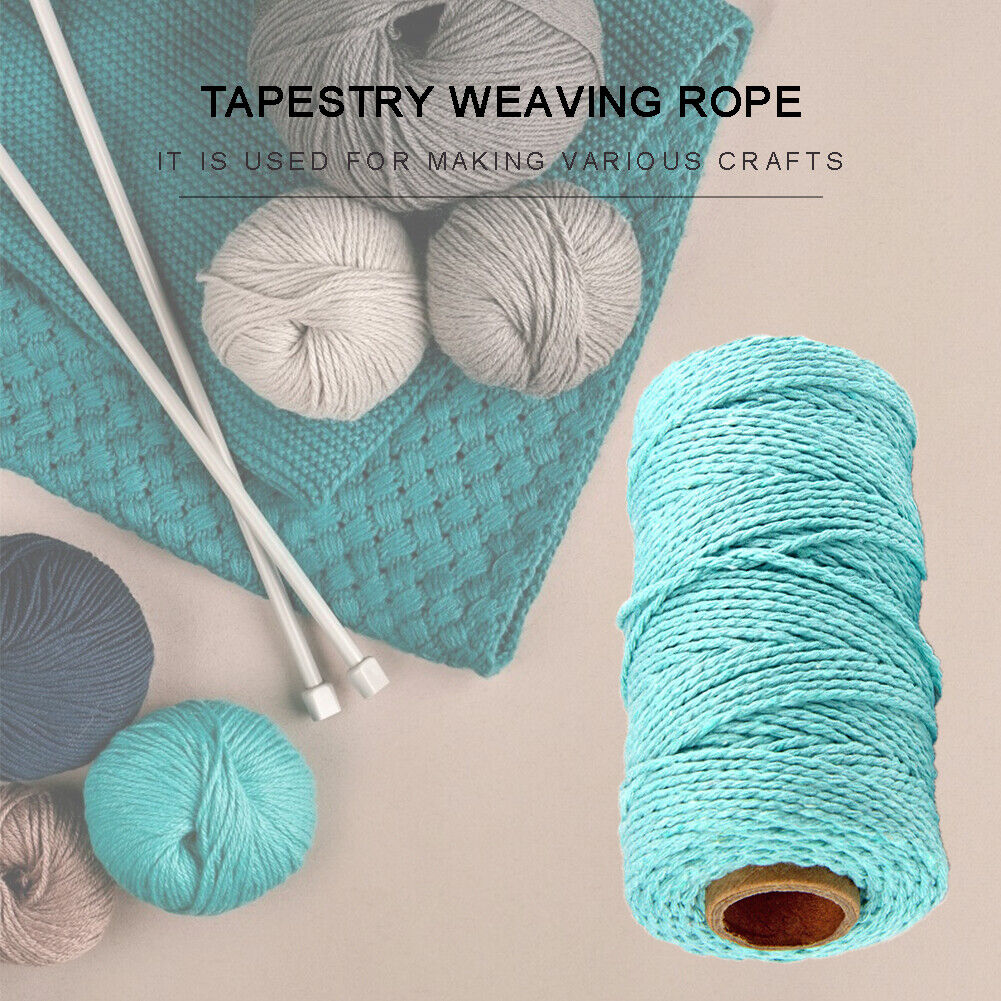Cotton Rope Twisted String Tapestry Wall DIY Craft Cotton Cord (Light Blue)