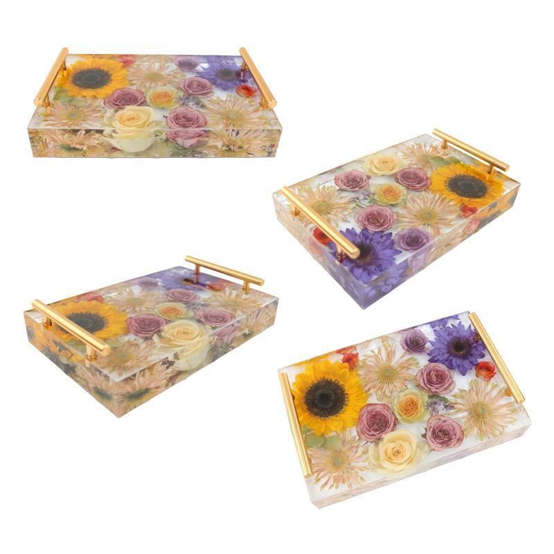 DIY Rectangular Square Coaster Silicone Mold Eco-Friendly Tray Mold for Casting