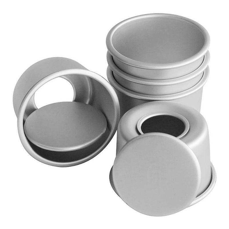 5 pcs Cake Pan Aluminum Cake Tray Removable Bottom Round Shaped Cake Pan for Ove