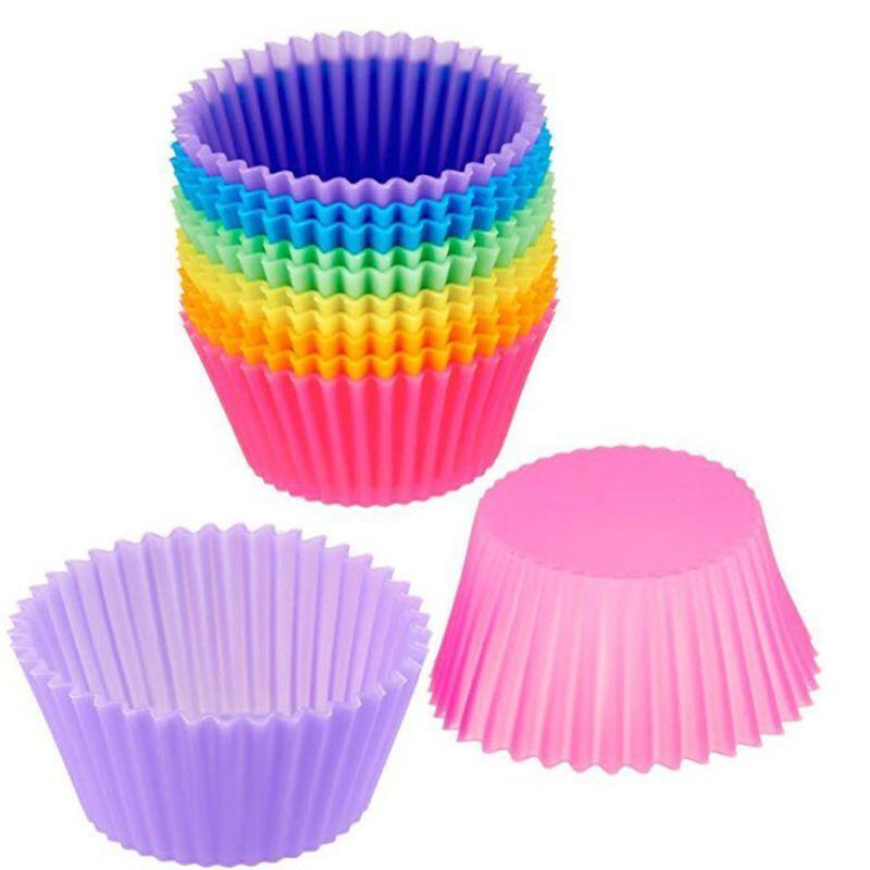 Set of 12 Non-Stick Easy Clean Silicone Cups For Delicious Baking BPA-Free Gift