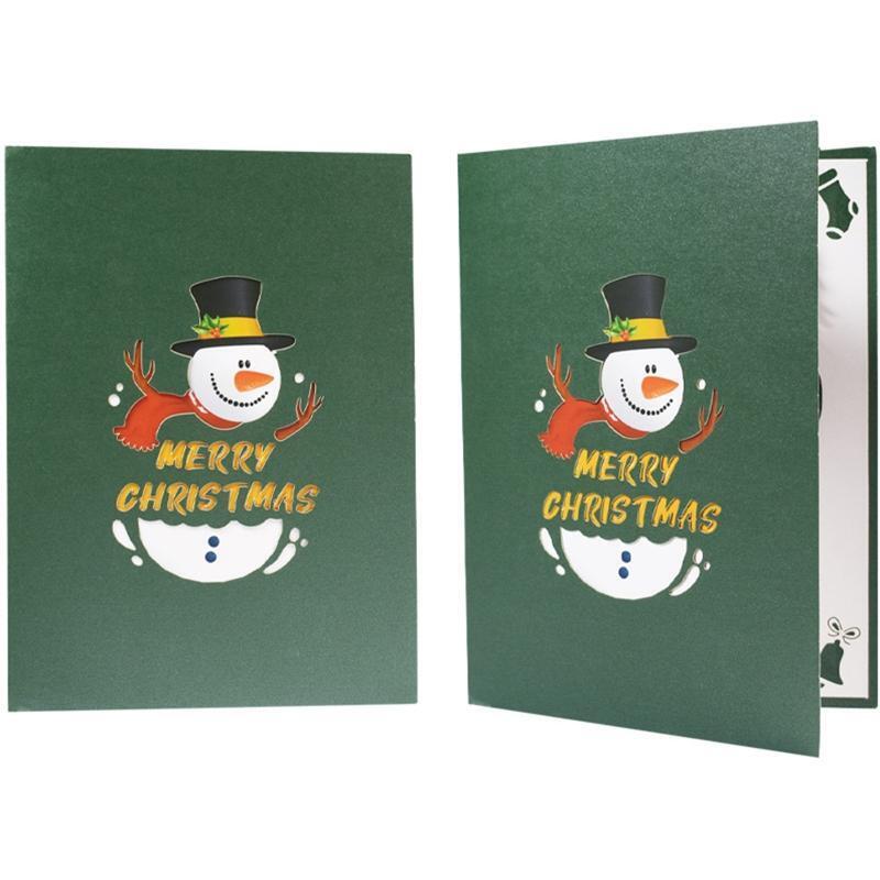 Christmas Snowman Pop Up Card Holiday Greeting Stocking Present for Friend