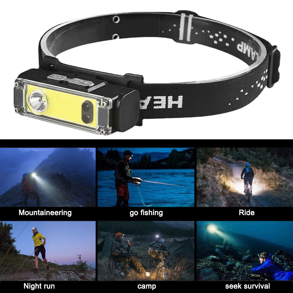 COB+XPE LED Strong Floodlight Headlight Smart Sensor Headlamp Red Light
