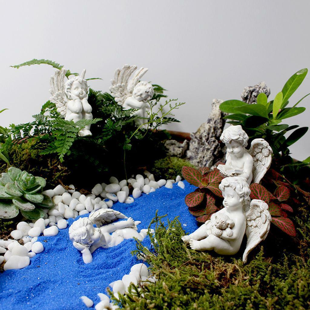 5 Pieces Angel Statue Garden Stakes Mini Landscape  Yard Porch Decor