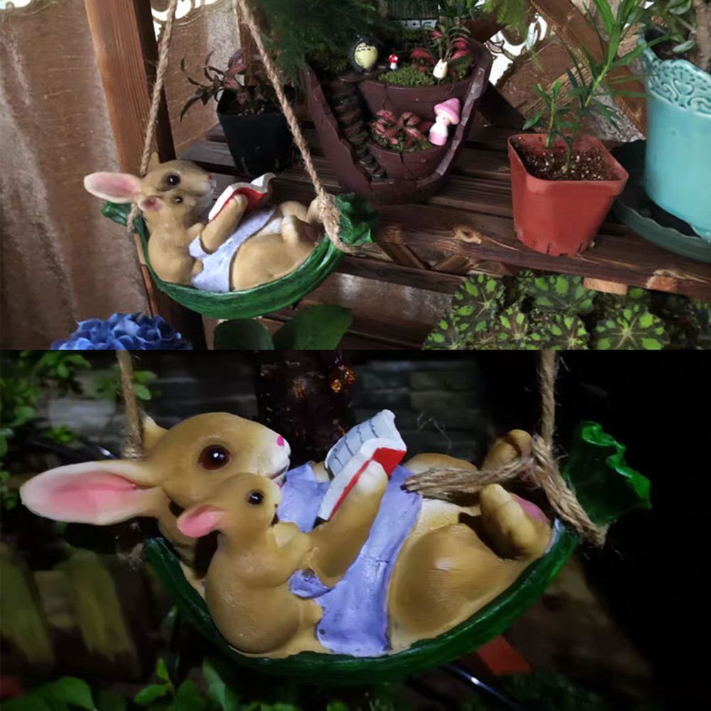 Ornament Rabbit Statue Swing Rabbit Garden Decoration Household Ornament
