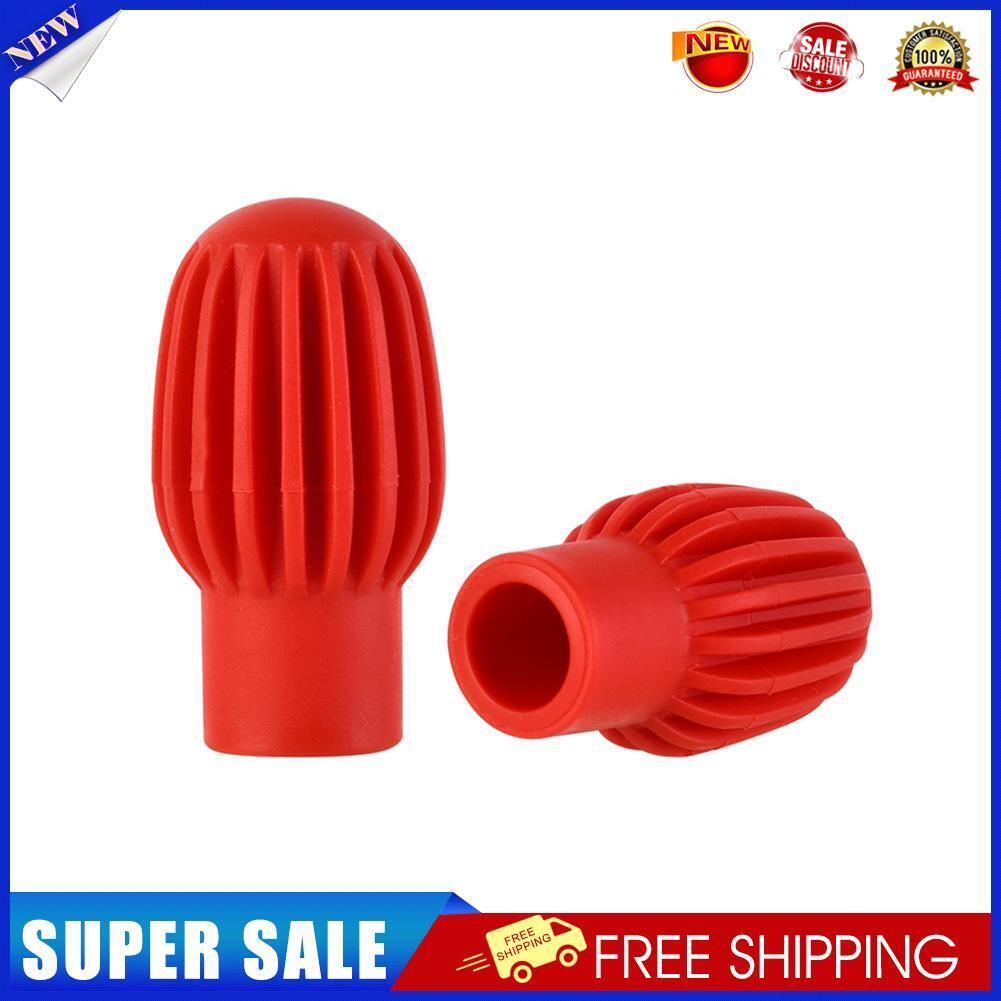 2x Silicone Drum Stick Sleeve Drumstick Practice Tips Mute Damper (Red)