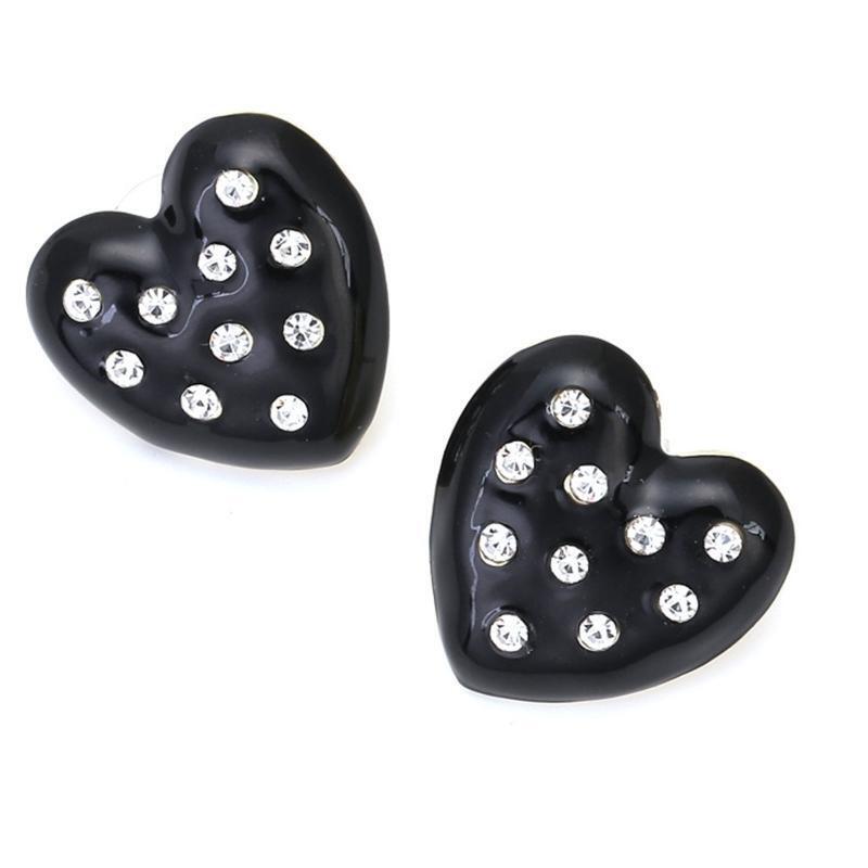 Cute Rhinestone Stud Earrings Heart Hypoallergenic Jewelry for Teen Girls Ladies