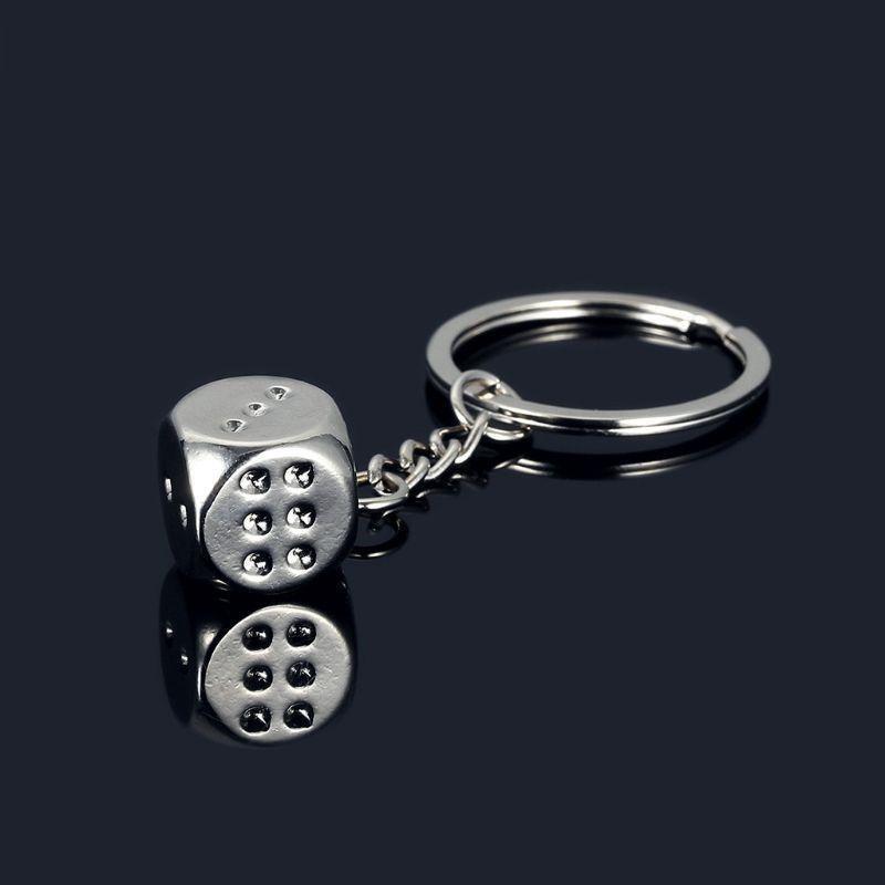 Lucky Dice Metal keychain Jewelry Gifts for Boyfriend Husband Dad