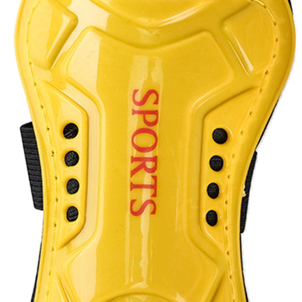 1 Pair Football Shin Pads Soccer Guards Sports Leg Protector Gear Yellow