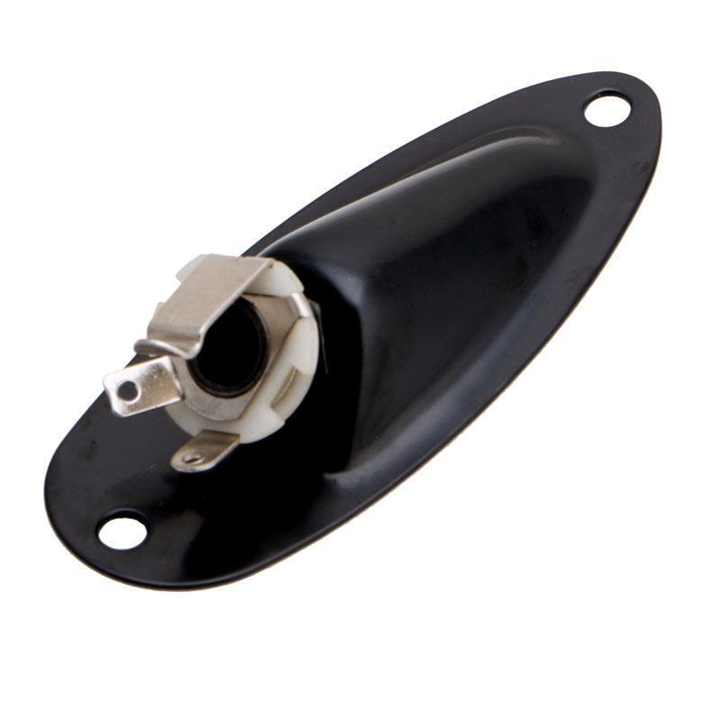 Black Boat Input Output Jack Plate Socket With Screws For Fender Strat Guitar