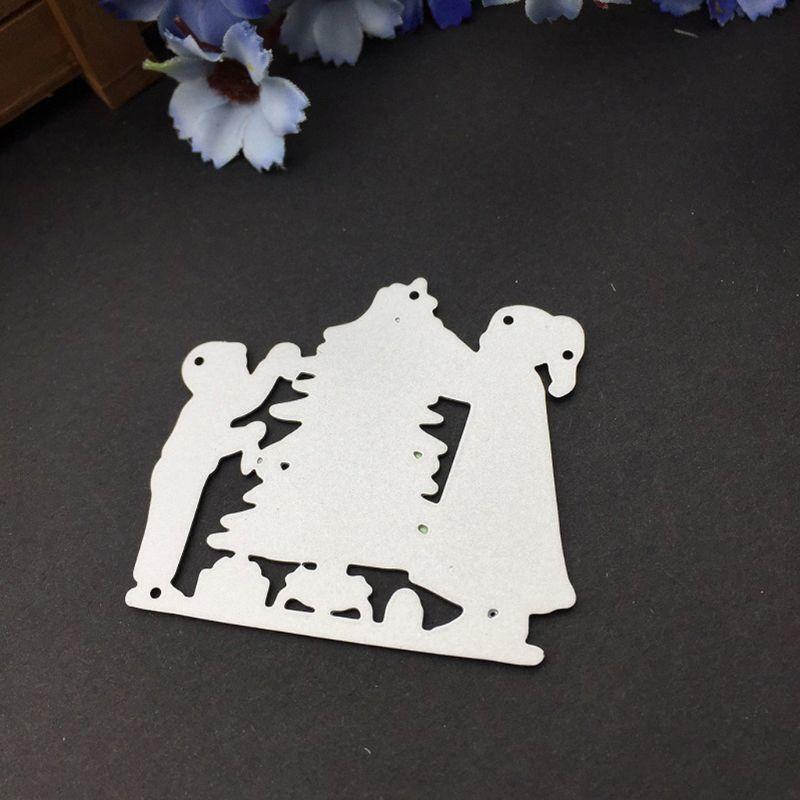Christmas Tree Boy Girl Metal Cutting Dies Stencil DIY Scrapbooking Album Stamp