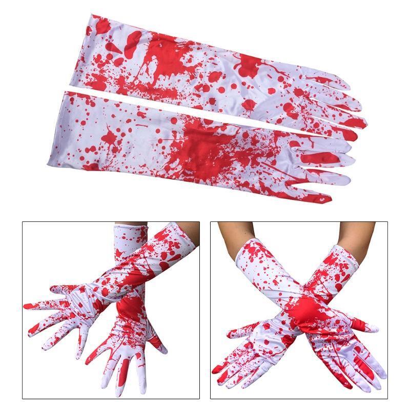 Bloody Gloves Long Halloween Fancy Dress Costume Nurse Zombie Dress Up Costumes