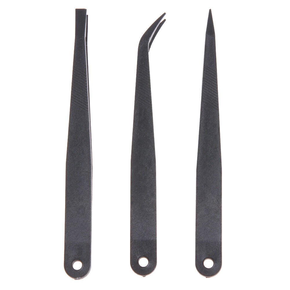 JAKEMY Anti-static Glass Fiber Tweezers Set Straight and Curved Tweezers
