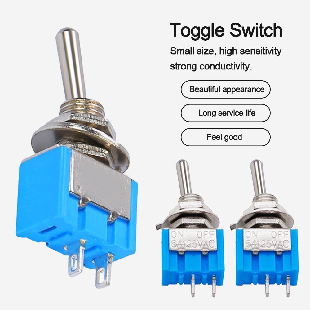 2 Pin Solder Terminals Latching ON OFF MTS-101 Rocker Switch Toggle Switch