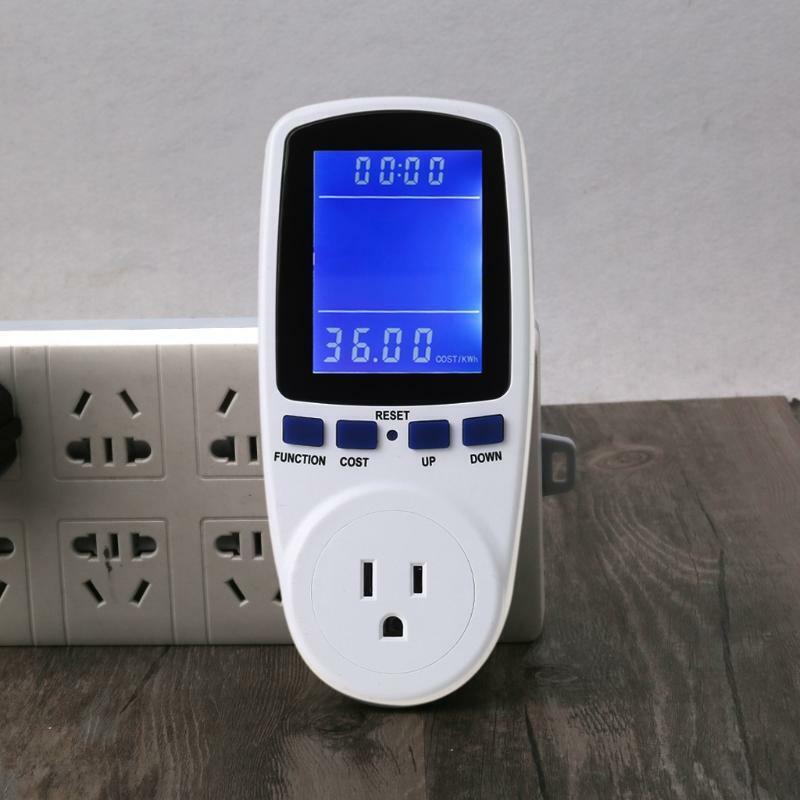 Plug in Power Meter Electricity Analyzer LCD Backlight Plug in Socket Wattmeter