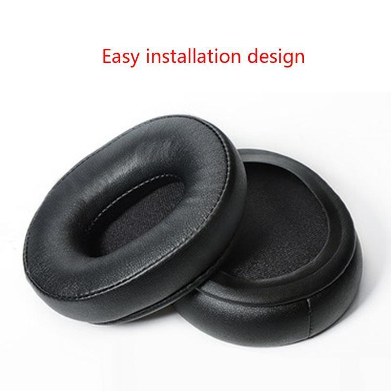 1 Pair Soft Ear Pad Cover Round Earphone Holster for ATH-M60X Earpads Black