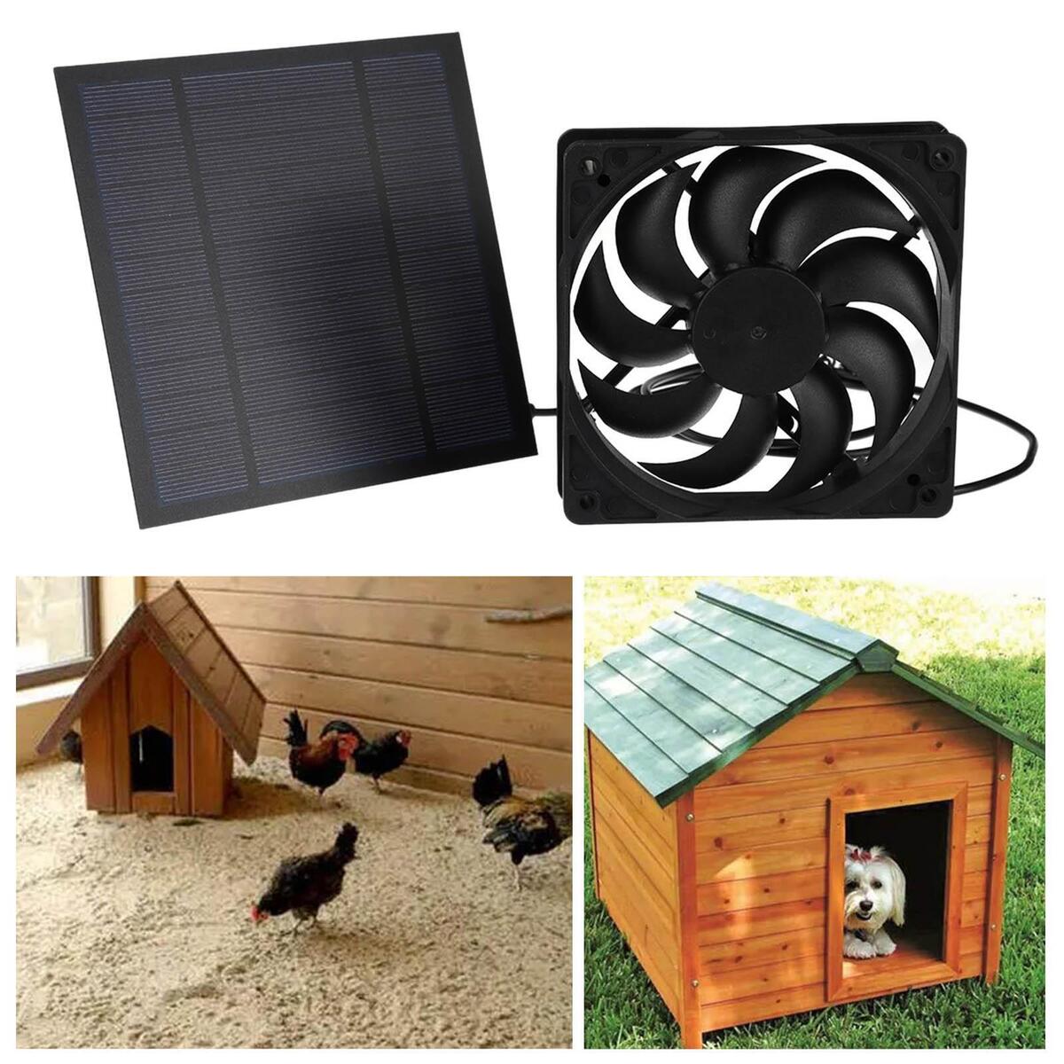 Outdoor Solar Panel Exhaust Fan Ventilator Fan for Chicken Coops Pet Houses