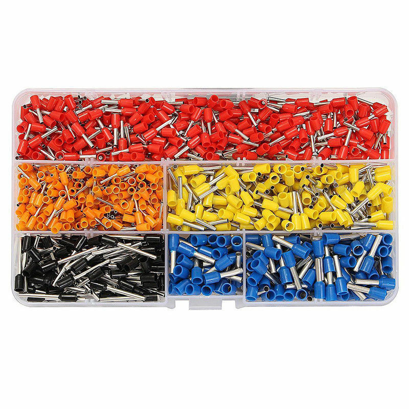 1020Pcs 22-14AWG Insulated Wire Coppers Crimp Connector Cord Pin End Terminal