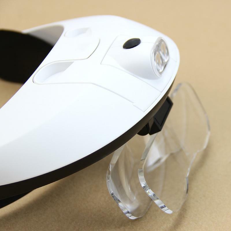 LED Lamp Light Headband Headset Head Jeweler Magnifier Magnifying Glass Loupe