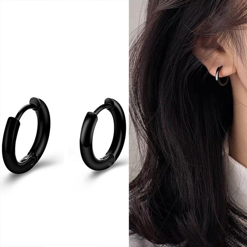 3xUnique Punk Long Tassel Chain Ear Cuff Earrings Stainless Steel Black Earrings